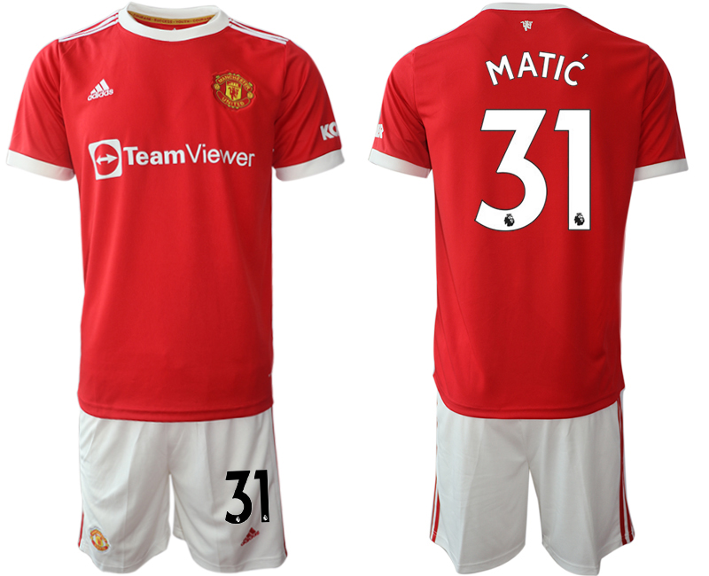 Men 2021-2022 Club Manchester United home red #31 Adidas Soccer Jersey